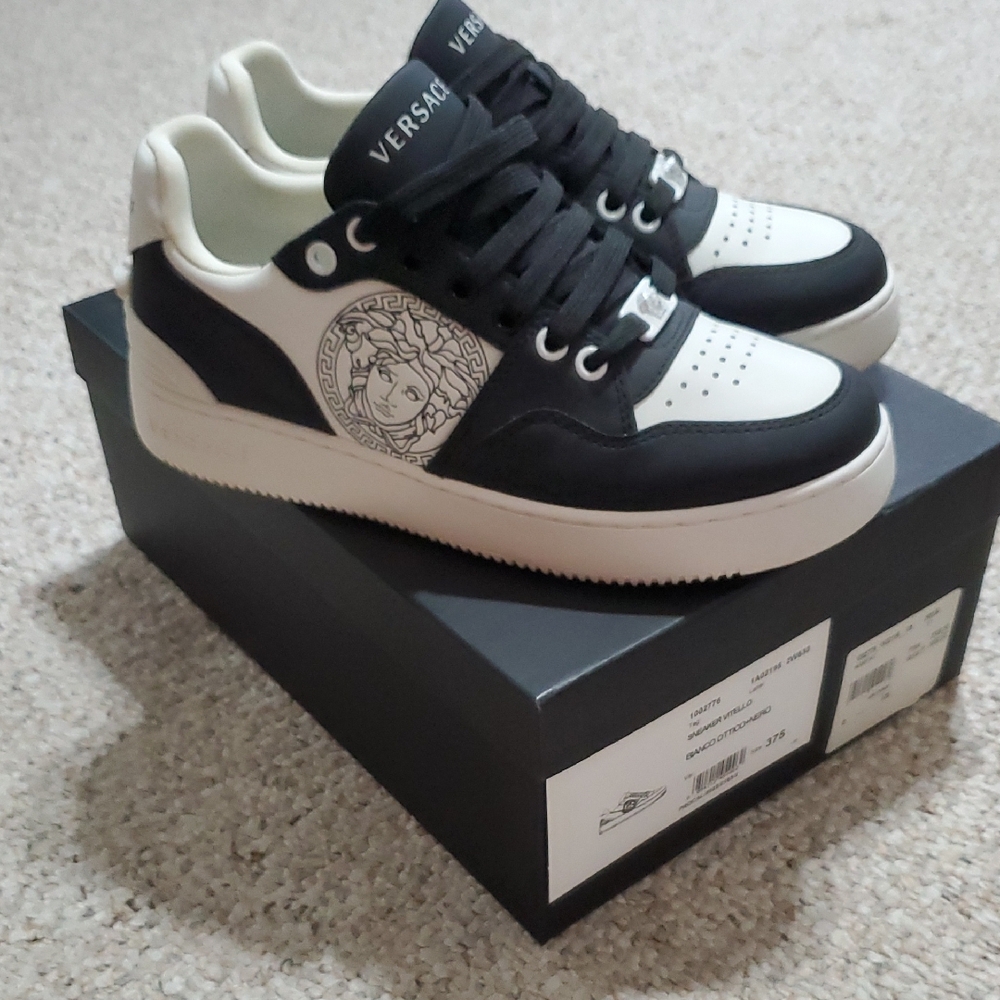 Versace Black and White Sneakers Classic Design